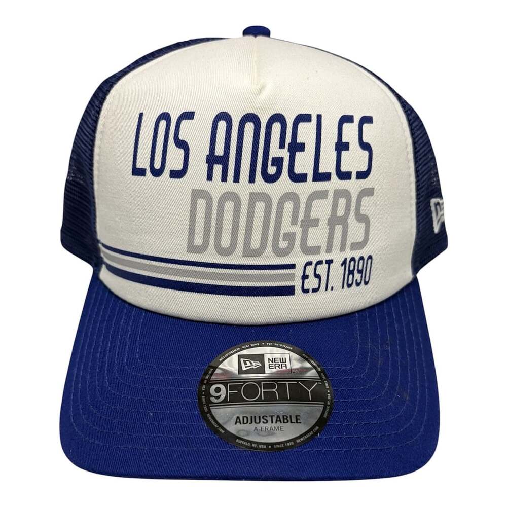 New Era Los Angeles Dodgers 9FORTY A-Frame Trucker Hat Blue White
